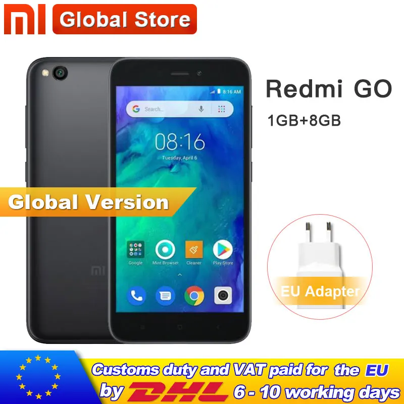 Глобальная версия Xiaomi Redmi Go 1 ГБ ОЗУ 8 Гб ПЗУ мобильный телефон четырехъядерный