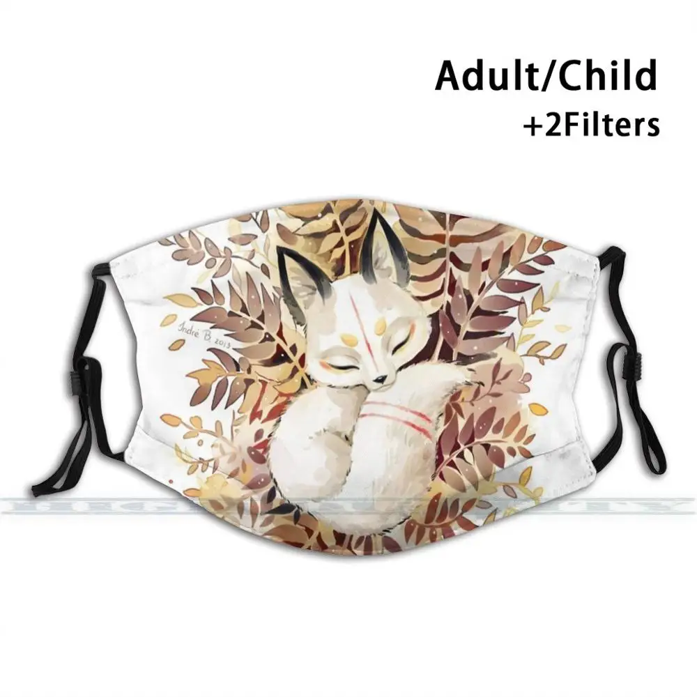 

Slumber Custom Design For Adult Kids Anti Dust Filter Diy Cute Print Washable Mask Cute Little Fox Sleep Forest