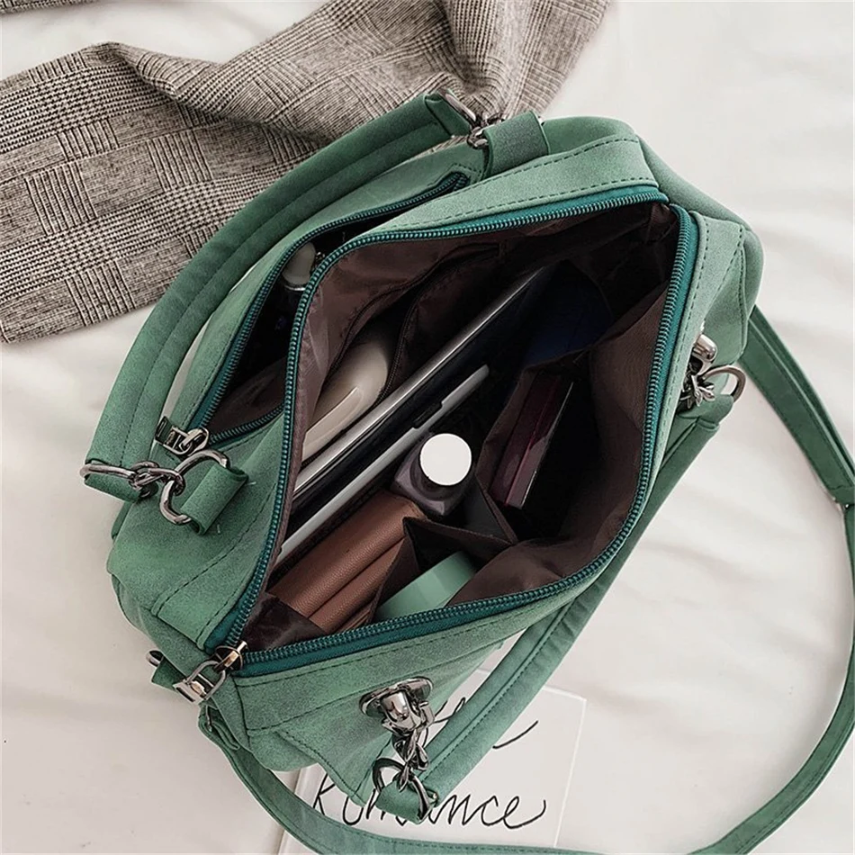 

Matte Ladies Handbag Scrub Women's Shoulder Crossbody Bag Large Capacity PU Leather Casual Tote Travel Handbag Boston Female Bag