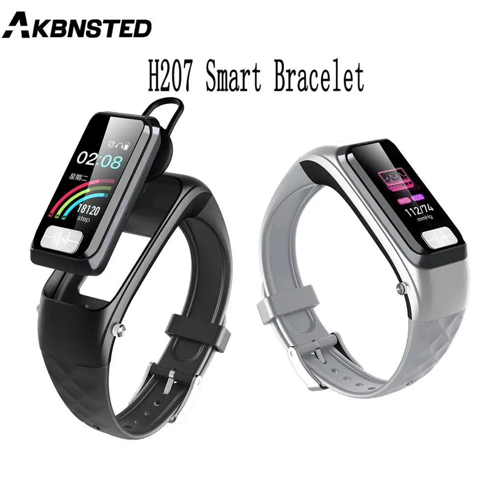 AKBNSTED H207 Bluetooth наушники 2 в 1 ЭКГ + PGG пульсометр крови кислородный блок давление