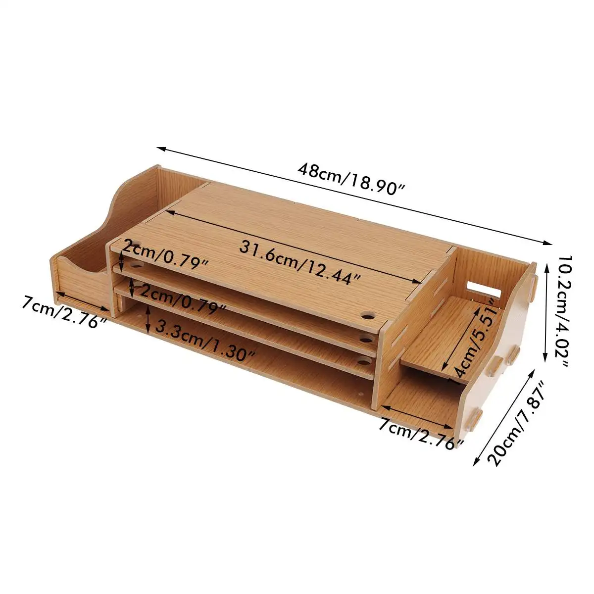 DIY 3 Layers Monitor Stand Riser Wood Computer Support Universal Desktop Holder Bracket Organizer for PC Laptop Home Office images - 6