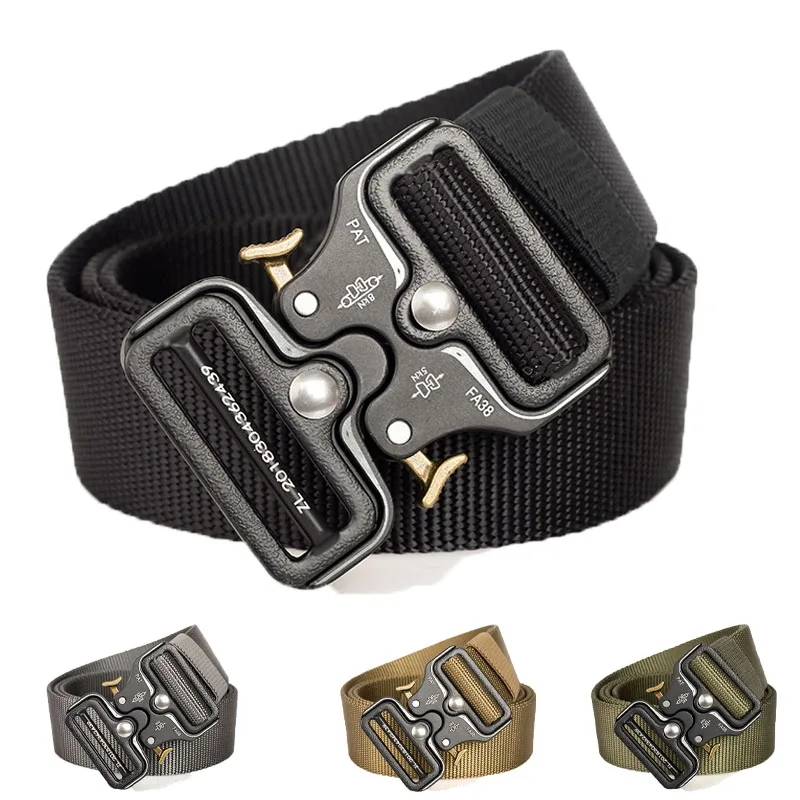 

Ремень нейлоновый тактический для мужчин и женщин, военный, уличный, охотничий, с многофункциональной пряжкой, тренировочный пояс в стиле м...