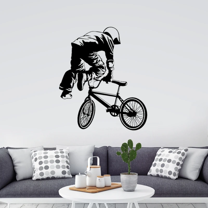 BMX Bike Shop Wall Sticker Customized Sports Posters Vinyl Decals Decor Mural Car Windows Bicycle Glass Decal | Дом и сад