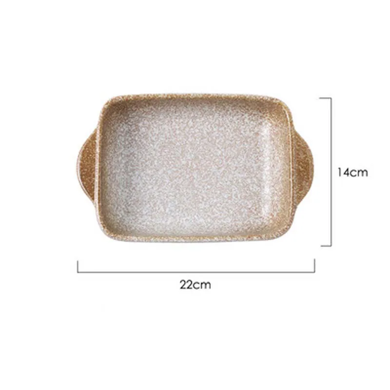 

FANCITY Cheese baked rice plate household salad plate ceramic baking plate creative microwave oven baking plate oven special ba