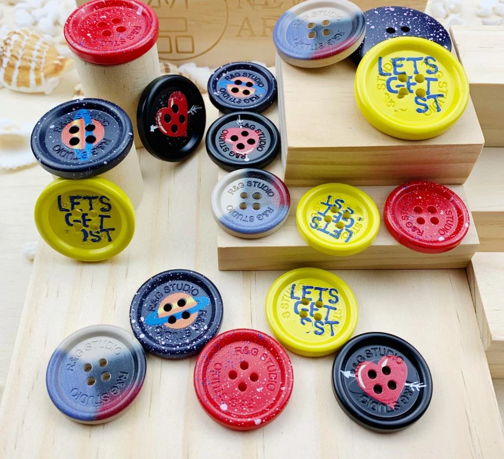 Декоративные пуговицы из смолы разноцветные пальто пряжки ветровка свитер с