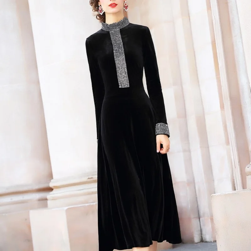 Вечерние нное вечернее платье с бусинами новинка 2019 весеннее женское роскошное