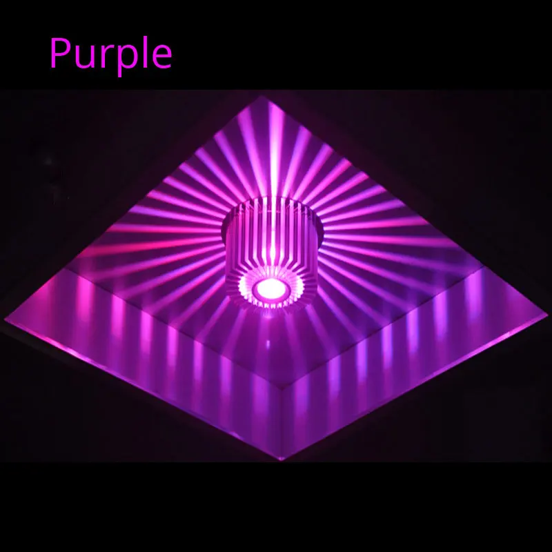Purple Современный светодиодный потолочный светильник RGB пульт дистанционного управления 3 Вт 6 Вт 9 Вт 12 Вт Настенный светильник художественная галерея декоративная Передняя Балконная лампа светильник для крыльца коридора - Испускаемый цвет: Purple