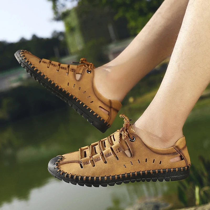 Туфли-оксфорды мужские из дышащей кожи на нескользящей подошве для вождения |