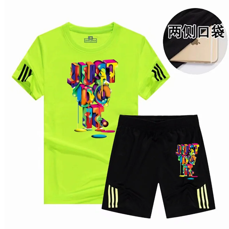 

New men's brand sportswear shorts suit short-sleeved breathable T-shirt shorts casual wear football training suit