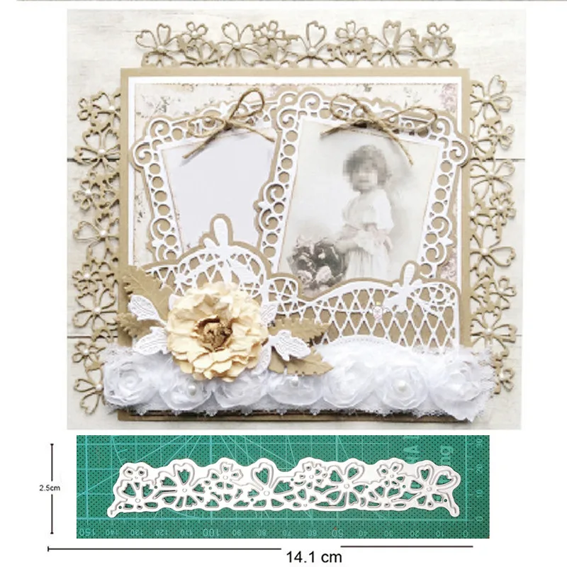 

Flower Strip Border Dies New 2021 Metal Cutting Dies for Scrapbooking Paper and Card Making Decorative Embossing Dies Craft dies