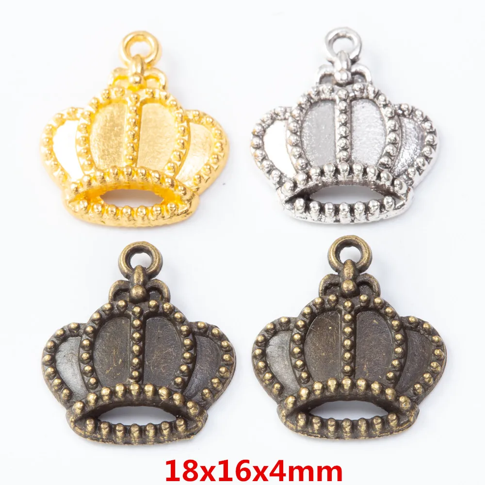 

150 шт. античный бронзового цвета из цинкового сплава корона ювелирные подвески DIY ювелирные изделия аксессуары 7647
