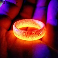 3umeter glowing rings luminous fashion resin men ring punk couple rings party colors gift