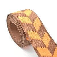 38mm width cotton webbing striped polyester webbing with diamond pattern dog collar webbing key fob webbing knit tape ribbon