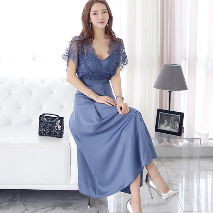 2020 Летние Элегантные Винтаж кружевное лоскутное платье трапециевидной формы