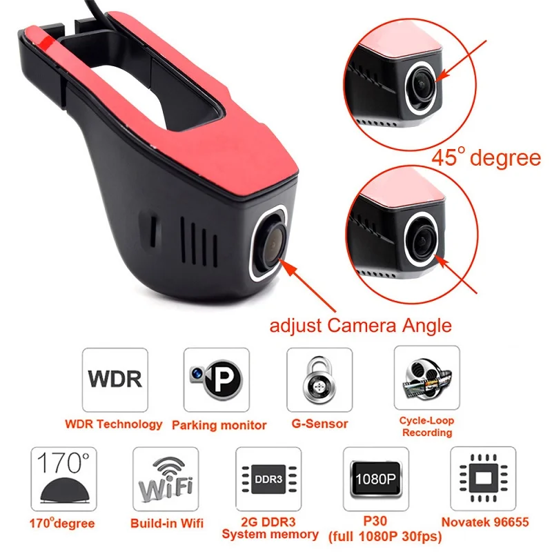 Видеорегистратор XCGaoon A7 цифровой видеорегистратор с wi fi 1080P ночной режим Novatek 96655