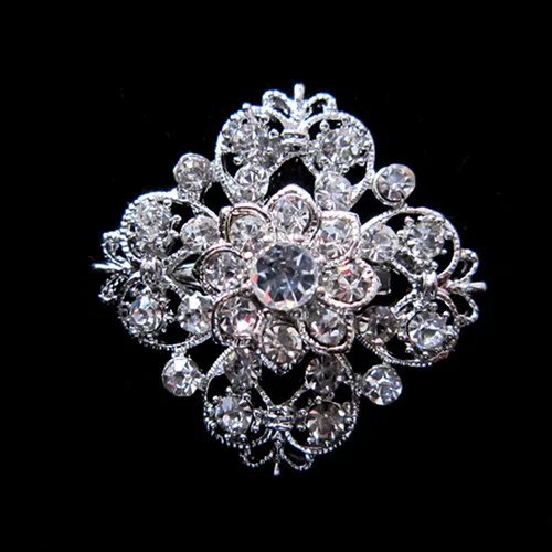 

Vintage Female Flower Round Heart Brooch Luxury Crystal Jewelry Brooches For Women Cute Zircon Stone Pin Dress Coat Accessory