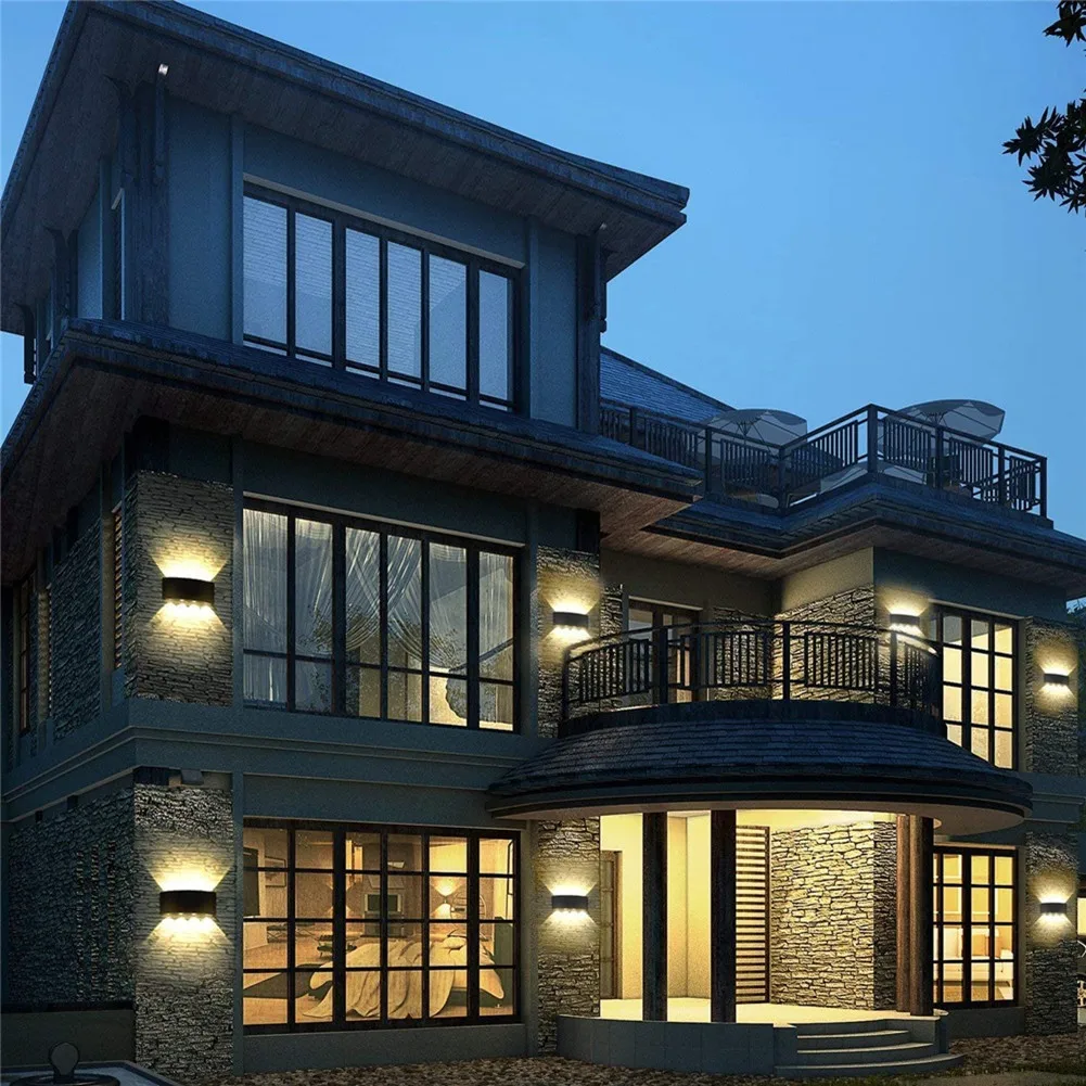 

LED Wall Light Aluminum Outdoor Waterproof Garden Fence Up Down Modern Nordic Indoor Wall Lamps For Home Stairs Bedroom Bedside