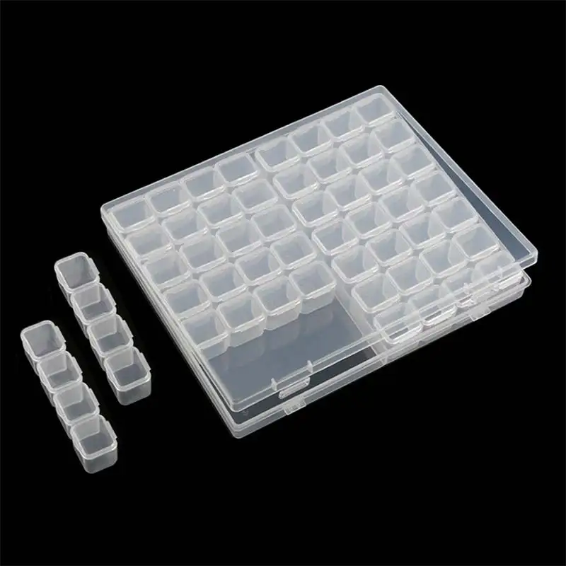 56 слотов пустой пластиковый ящик для хранения ногтевого дизайна Стразы