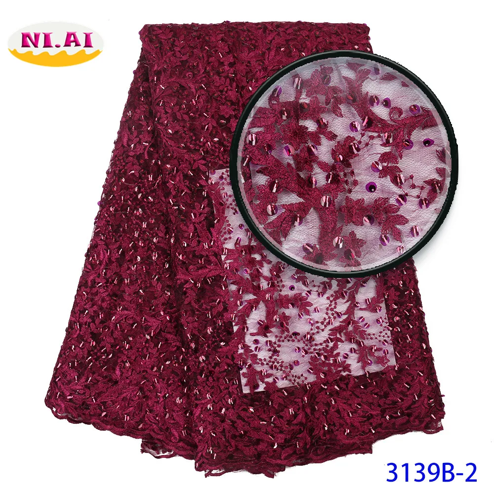 Aso ebi стильная нигерийская красная кружевная ткань 2019 Высококачественная