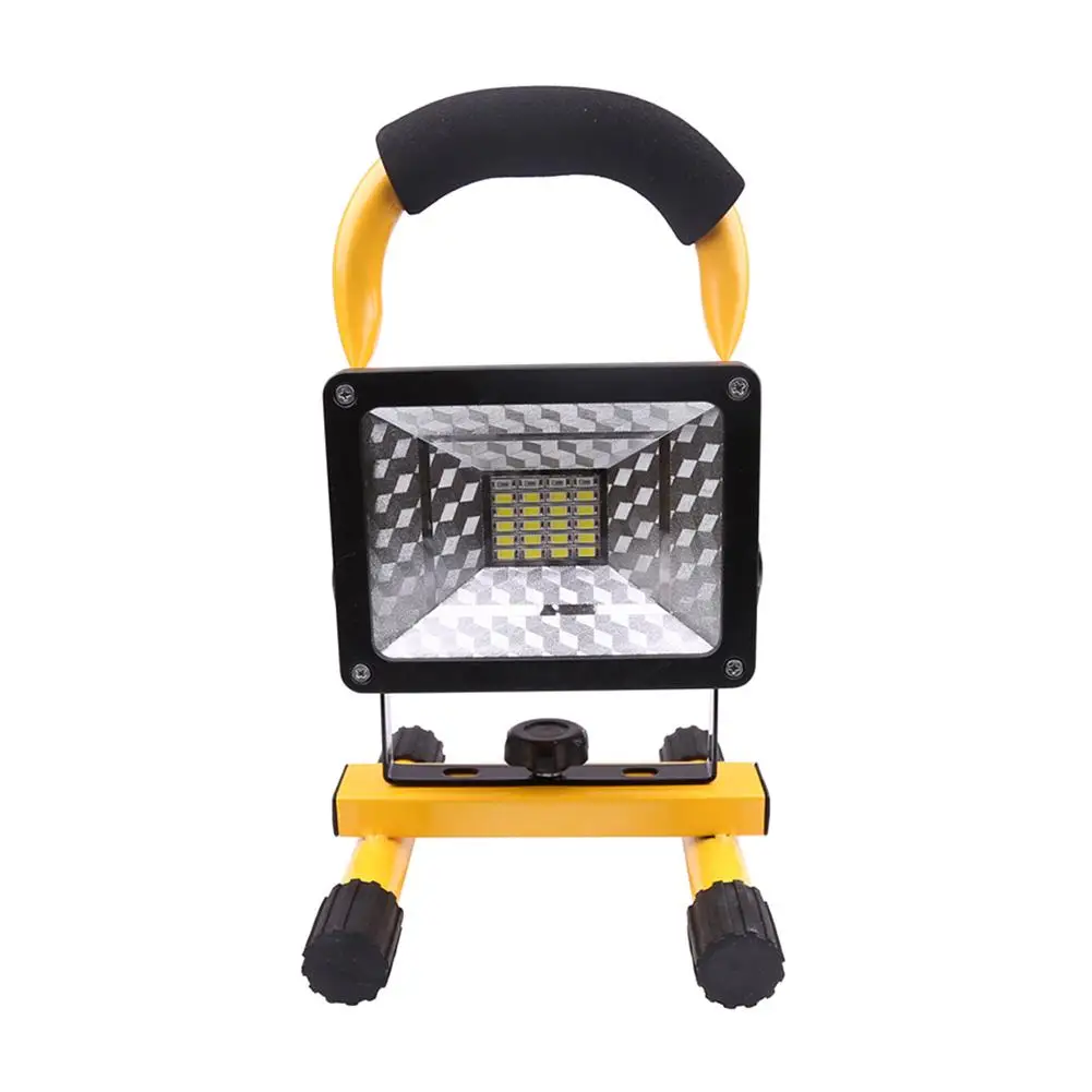 저렴한 LED 작업 램프 30W 2400LM 방수 편안한 스폰지 핸들 열 분산 3 모드 충전식 홍수 램프 배터리 케이블
