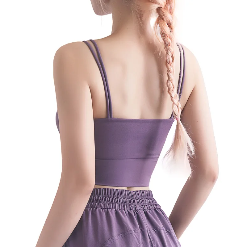 

2020 New Lulu Double Strap Light V Sports Vest Stereo Cup Vest Fashion Beauty Back Sports Underwear