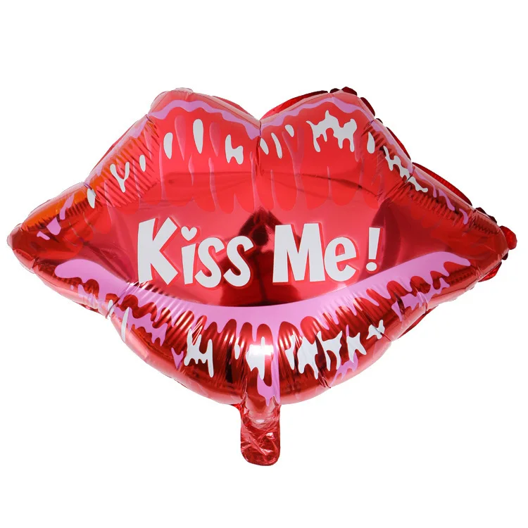 

kiss balloon proposal red lip lip print balloon wedding party layout aluminum film balloon wholesale