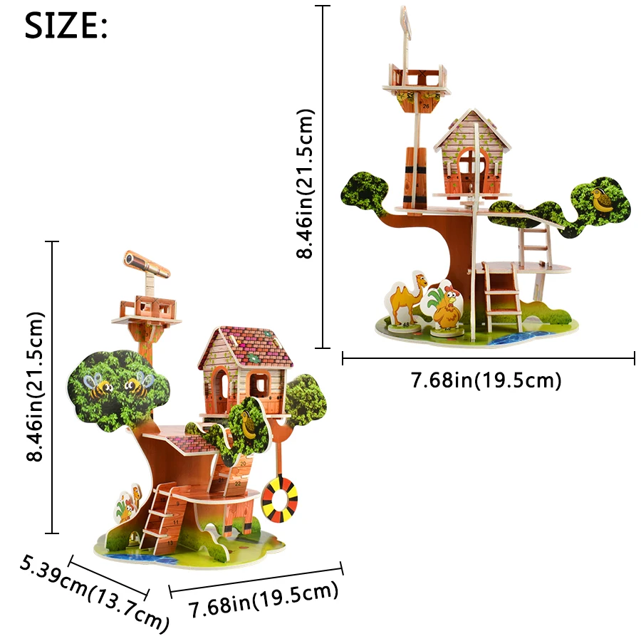 cartoon cardboard jigsaw puzzle 3d paper model building kits diy house 3d puzzle toys for kids games educational toys gifts free global shipping