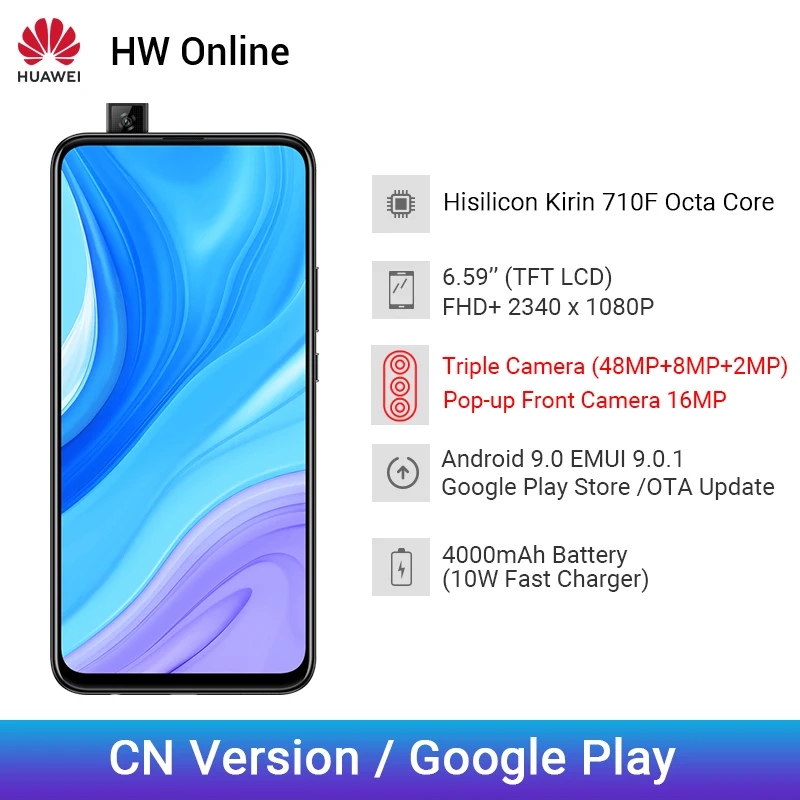 В наличии Huawei Enjoy 10 plus 6 ГБ 128 Гб мобильный телефон 59 &quotKirin 710F Восьмиядерный 48мп