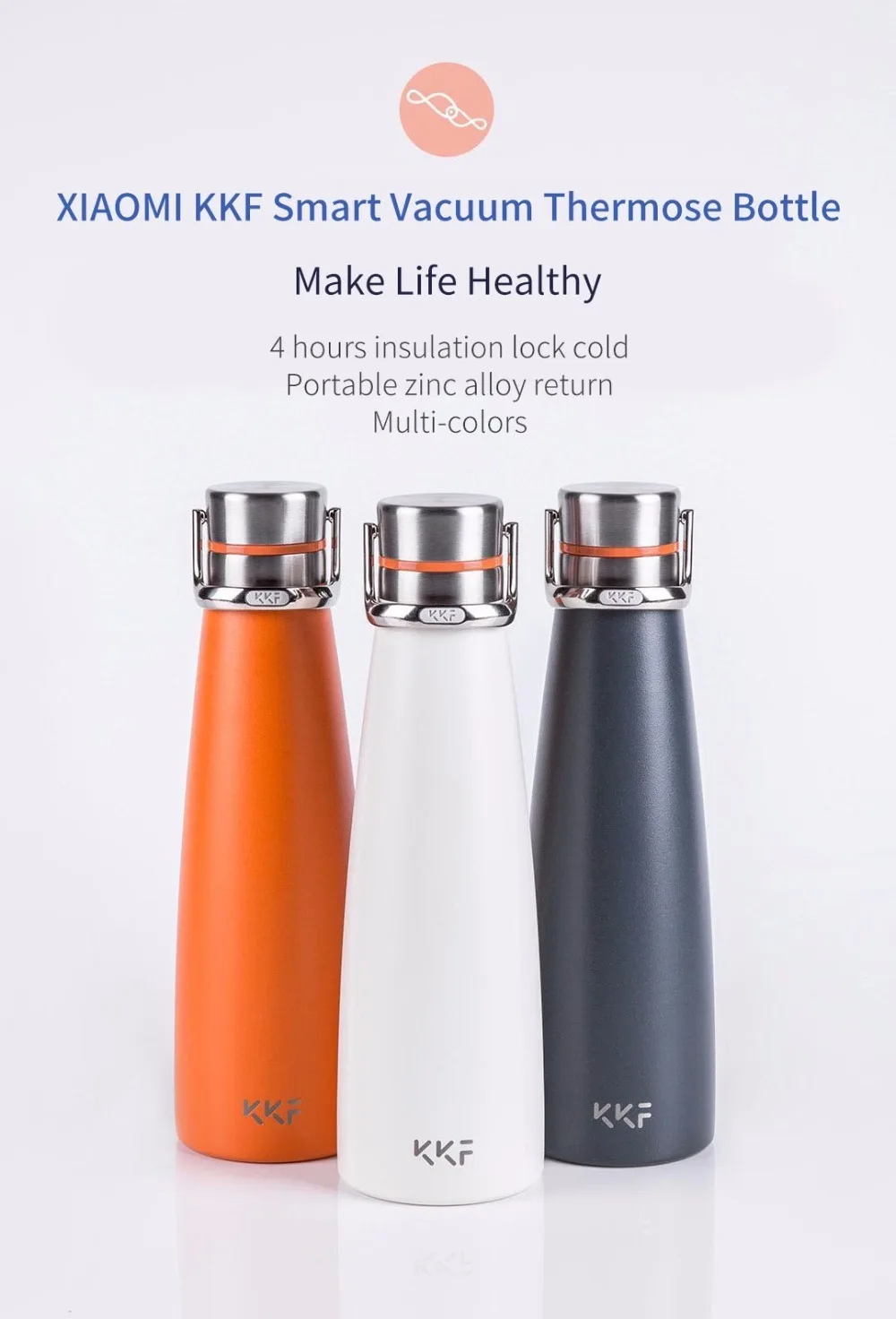 Xiaomi Mijia Kkf Kisskissfish Su-47ws, умный вакуумный термос, бутылка для воды, термос, чашка, портативные бутылки для воды