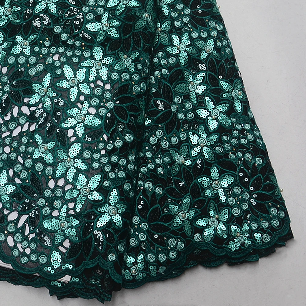 Женская кружевная ткань с блестками Anna 5 ярдов из органзы в африканском стиле