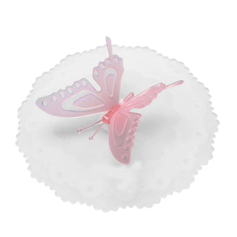 2 шт силиконовая крышка чашки крышки стеклянная для чашка с изображением бабочки