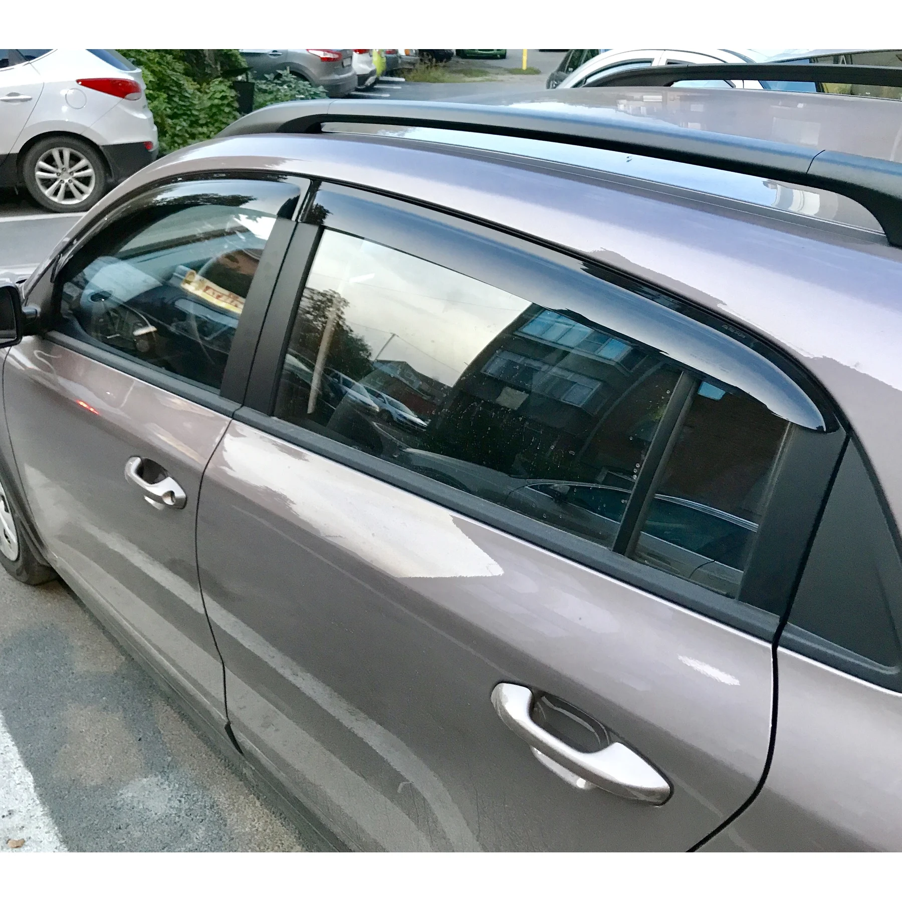 Ветровики для кия киа икс лайн x line дефлекторы окон дождевики на окна козырьки