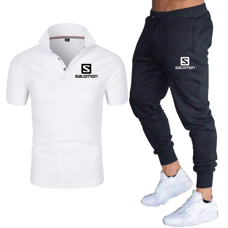 

Summer Clothes Men's 2-Piece casual Printed Shorts And Short-Sleeved T-Shirt Men'S Breathable Slim Tailored V-Neck Print 2021 Ne