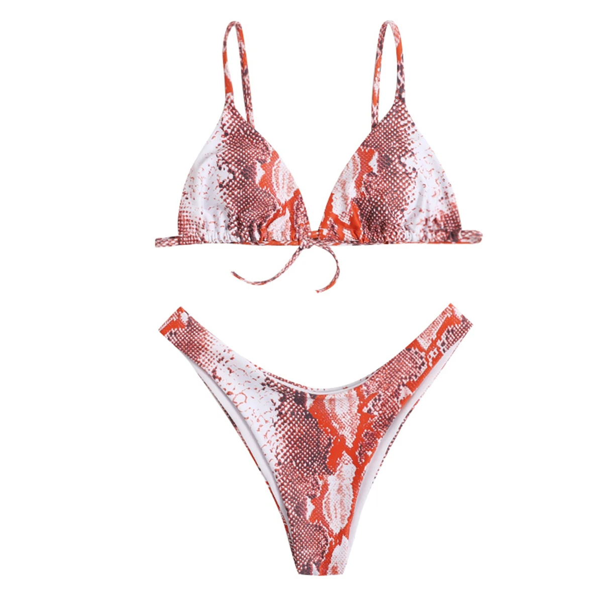 

Fashion Sexy Women's Swimming Suit Bikini Swimsuit Womens Snake Knotted Print Bandage Swimwear High Waist Swimsuit Push Up Bikin