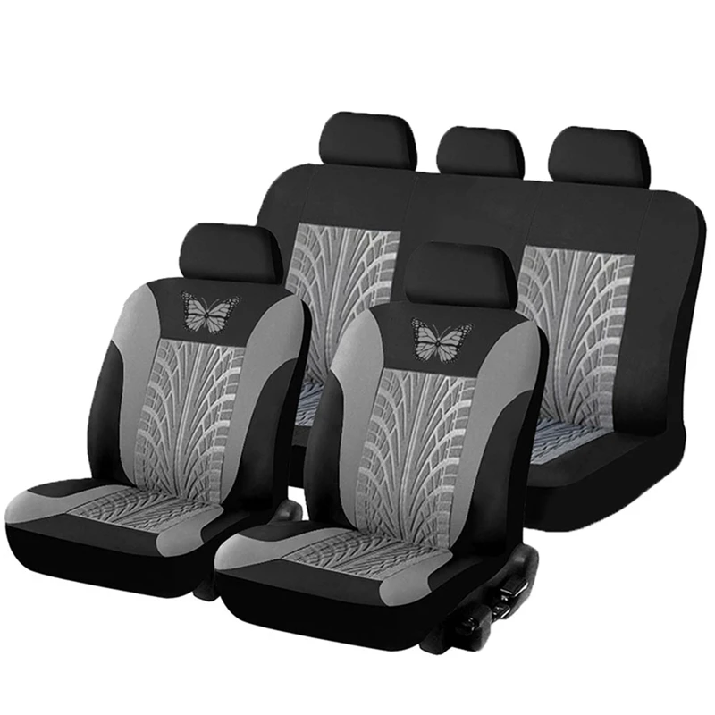 Fashion Butterfly Tire Track Pattern Universal Car Seat Covers Fits Most Brand Vehicle Non-Slip Cover Protector | Автомобили и