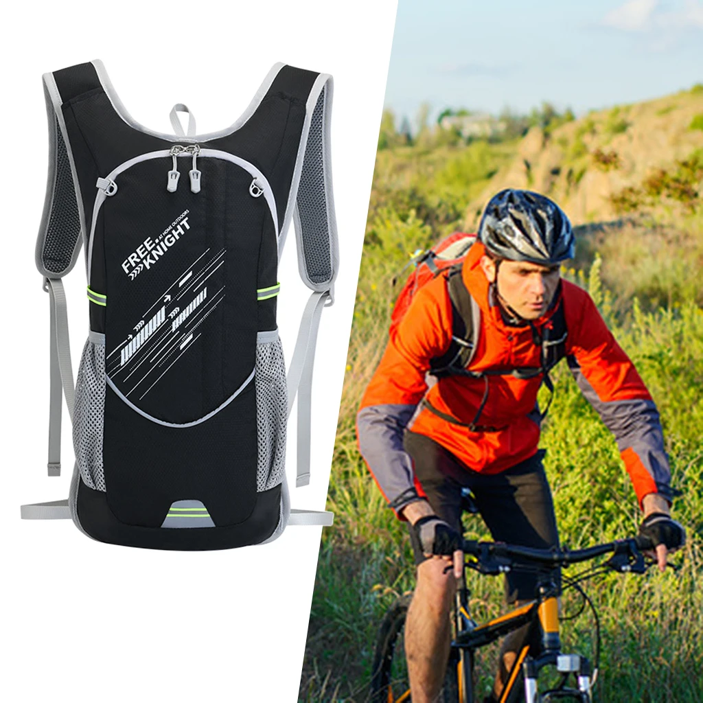 

Reflective Running Backpack, Large Capacity Foldign Bike Daypack, Functional Gift for Men Women, Hydration Holder Backpack