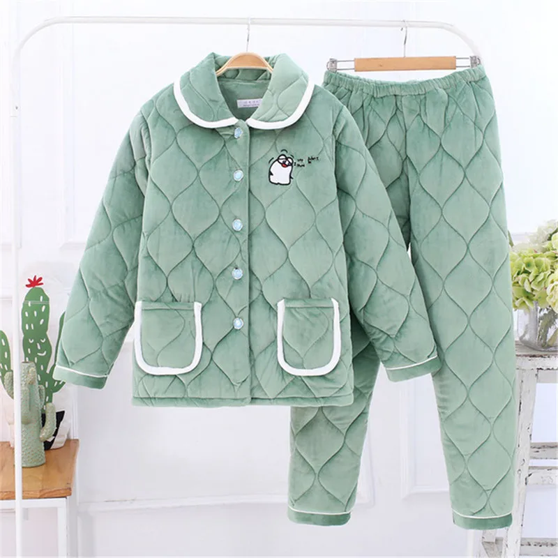 Женская Теплая Флисовая Пижама зимний комплект из утепленного топа и брюк