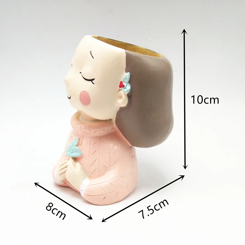 Милые девушки 3D Цветочный горшок Силиконовые формы выпечки шоколада смолы свечи