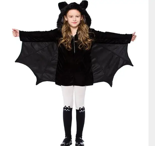 Детский черный костюм летучая мышь для девочек подростков| |