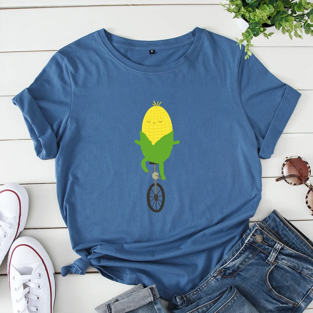 2020 Повседневная Женская свободная креативная футболка с круглым вырезом и