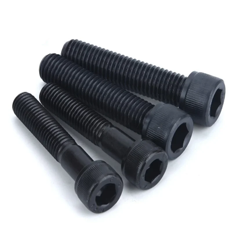 

5/10/50pcs M1.6 M2 M2.5 M3 M4 M5 M6 M8 Black Grade 12.9 Steel DIN912 Hexagon Hex Socket Cap Allen Head Bolt Screw Length 2-80mm