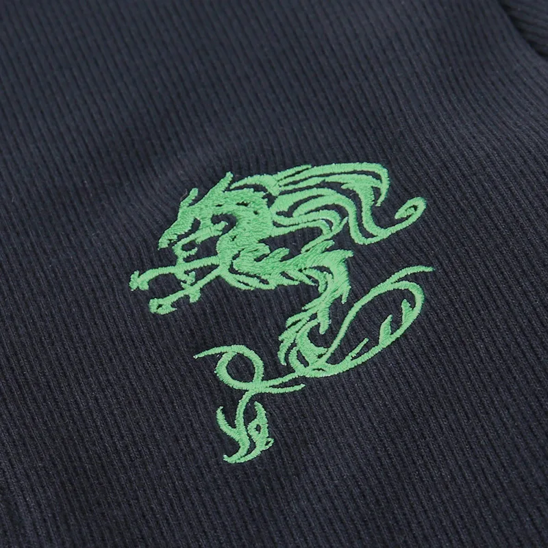 BOOFEENAA спортивные шорты в рубчик с вышивкой дракона байкерские Комбинезоны на