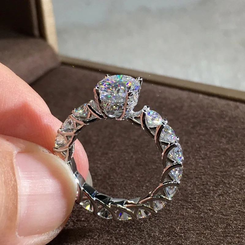 Leapi Полые Цветы обручальные кольца из стерлингового серебра 925 пробы винтажные