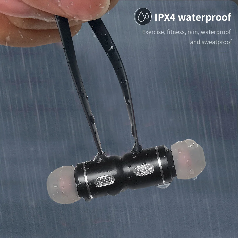 Беспроводные Bluetooth наушники Спортивная гарнитура с басами и шейным ремешком