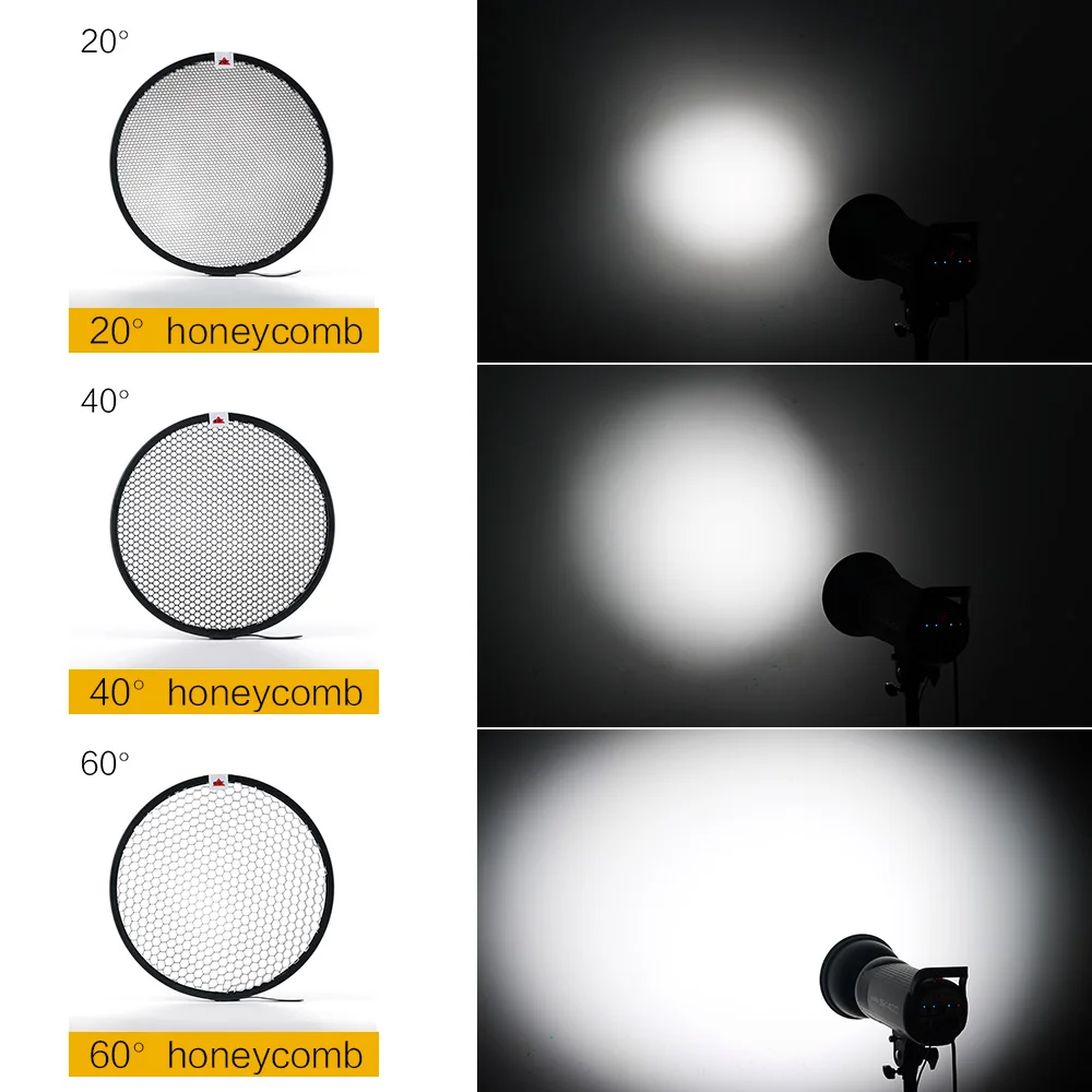 

Soonpho 7" Bowens Mount Standard Reflector Diffuser Lamp Shade Dish + Honeycomb Grid for photo Studio Flash Strobe light