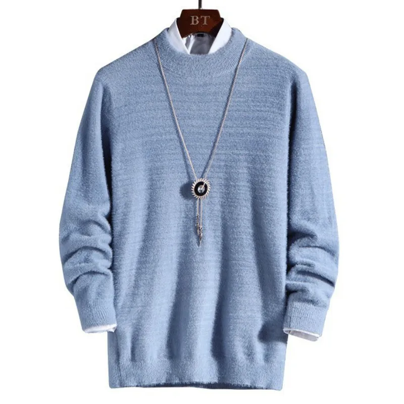 Зимний мужской свитер с круглым вырезом вязаные свитера Мужская плотная теплая