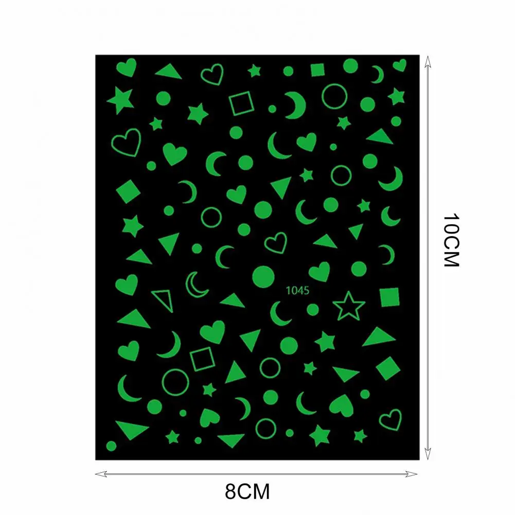 

3Pcs/Set Nail Stickers Various Shapes DIY Good Adhesion Manicure 3D Heart Star Luminous Nail Decals for Beauty