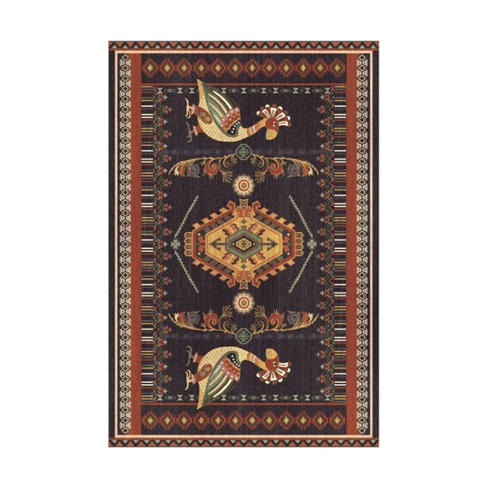 Винтажный утолщенный ковер в богемном стиле с цветочным узором воздушный