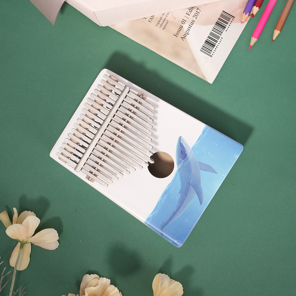 Музыкальная шкатулка Kalimba с 17 клавишами пианино рисунком из ели и дерева