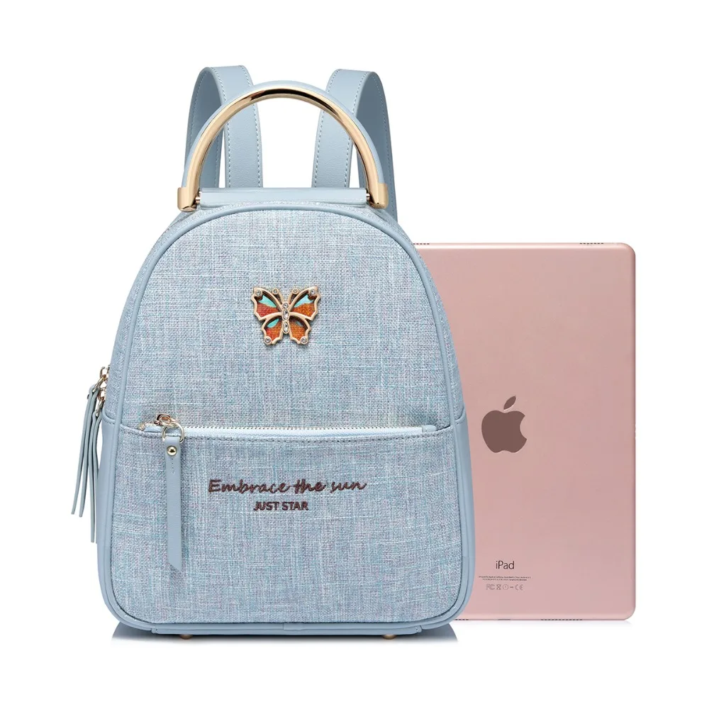 Бренд JUST STAR женский рюкзак из искусственной кожи женская сумка с бабочкой